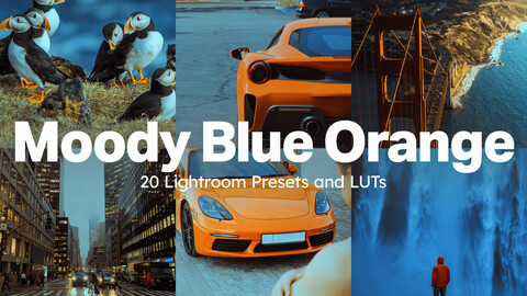 20 Moody Blue Orange LUTs & Lightroom Presets