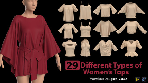 29 Different types of  Women's Tops + Zprj +Obj + Fbx