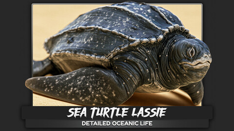 Sea Turtle - Lassie Reptile - Underwater Monster - Shell Creature - Low Poly Realistic 3D Model - #36