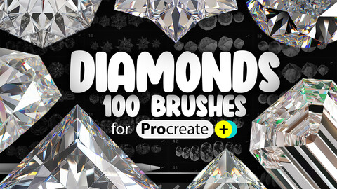 100 Procreate Diamonds Brushes | Procreate Dual Color Brushes | Procreate Gemstones Brushes | Procreate Jewelry Brushes | Procreate Pearls Brush | Treasures Procreate Brushes | Gem Jewels Brilliant Procreate Brushes | Precious Stone Procreate Brushes