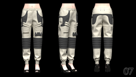 Ladies Cargo Pant 3d Model