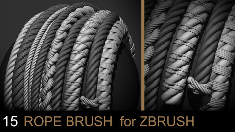 15 IMM Rope Brush for Zbrush