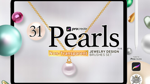 31 Procreate Pearls brashes set for Jewelry Design (Non Transparent)