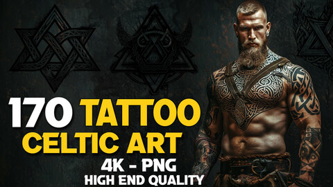 170 Celtic Art Tattoo (PNG Files)-4K- High Quality