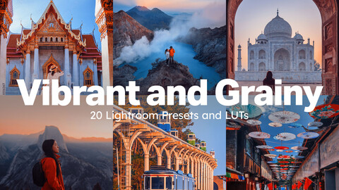 20 Vibrant and Grainy LUTs & Lightroom Presets