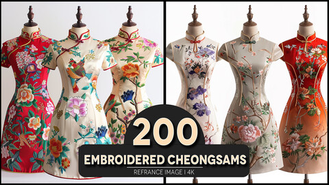 Embroidered Cheongsams 4K Reference/Concept Images