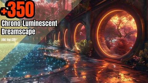 +350 Chrono Luminescent Dreamscape Environment Concept (4k)