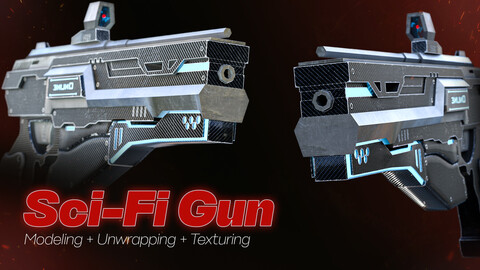 Sci-fi Gun - Free Tutorial Full Process