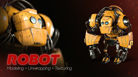 Robot / 3D model - Free Full Tutorial Process