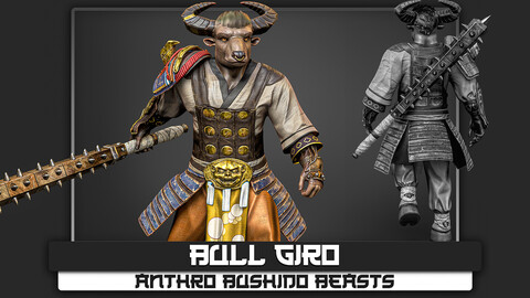 Bull Giro - Anthro Bushido Beasts - Animation Macuahuitl Realistic Heroes - #37