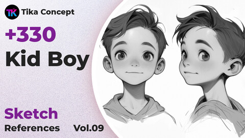 +330 Kid Boy Sketch Reference(4k) | Vol_09