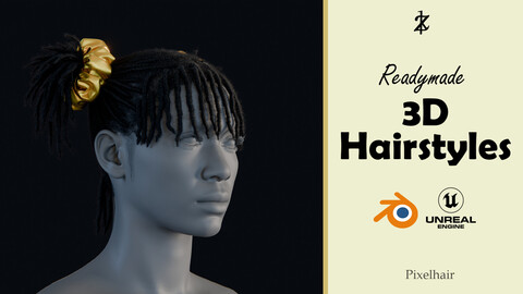 Hairstyle - Dreads 010 (Hair for blender/ unreal engine / metahuman) Afro hair | Kinky hair | 4c Hair | African / African American Hair