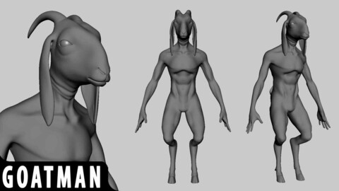 GoatMan Basemesh- Topology + UV Map