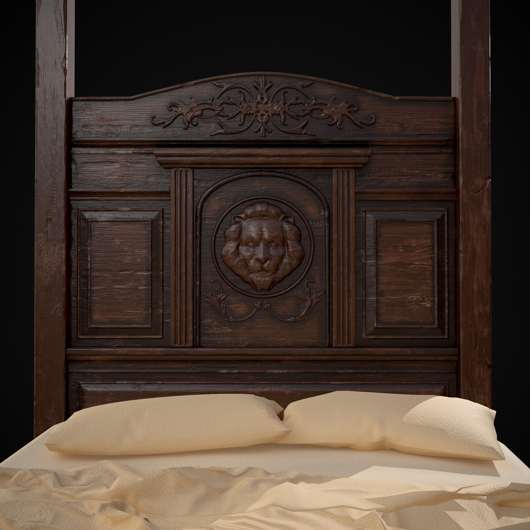 Artstation Renaissance Canopy Bed Game Assets