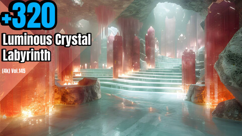 +320 Luminous Crystal Labyrinth Environment Concept (4k)