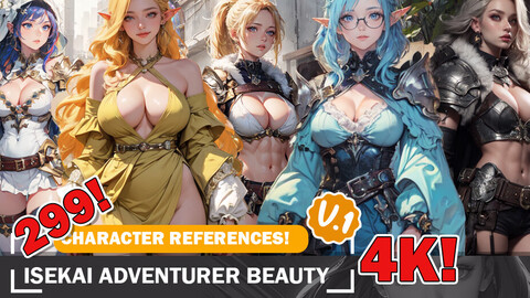 299 Isekai Female Adventurers A Diverse Reference Art and Character References Designs V1 4K