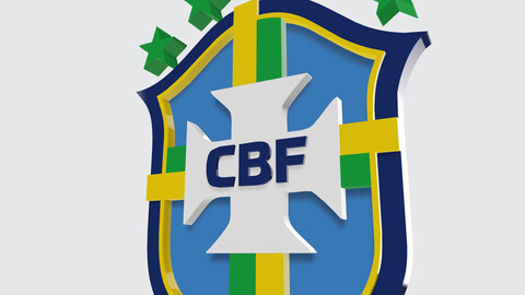 LOGO 3D MODEL BRAZIL NATIONAL FOOTBALL TEAM