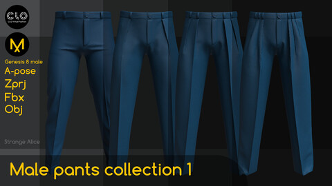 Male pants collection 1. Clo3d, Marvelous Designer projects.