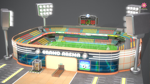 Cartoony football stadium