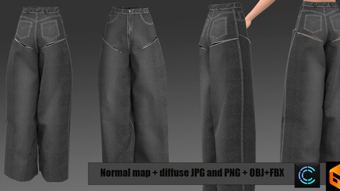 jeans pants women's clothing Marvelous Designer