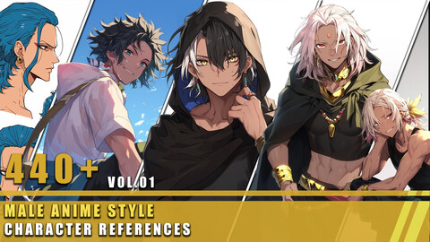 440+ Male Anime Style - Character References Vol.01