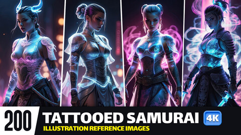 Female Tattooed Samurai VOL.01 | Reference Images