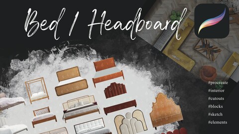 Procreate Beds and Headboards Cutouts Interior Design Interior Sketch