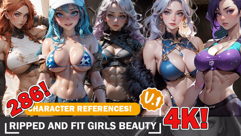 286 Physiques Ripped and Fit Girl Character References and Designs Reference Art V1 4K