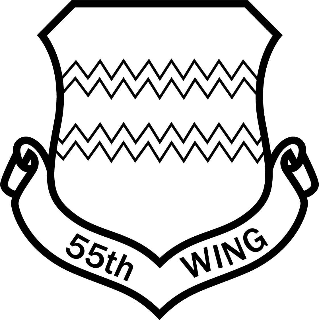 Artstation - Airforce 55th Wing Patch Vector File Black White Vector 