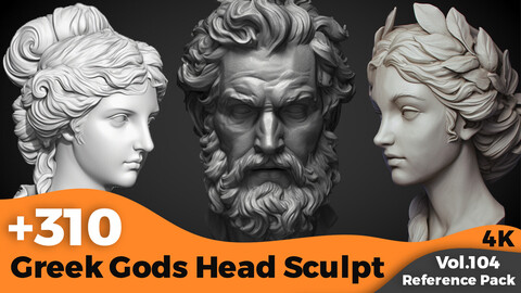 +310 Greek Gods Head Sculpt Reference(4k)