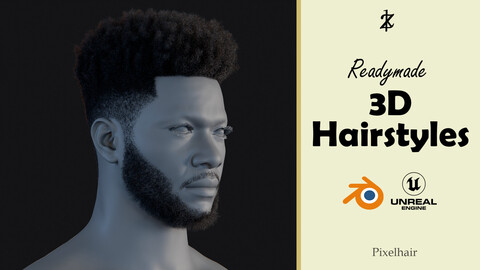 PixelHair Hairstyle - Afro 005 (Hair for blender/ unreal engine / metahuman) Afro hair | Kinky hair | 4c Hair | African / African American Hair