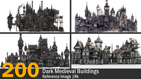 Dark Medieval Buildings  | Reference Images | 8K