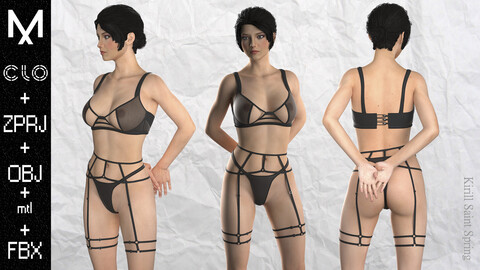 New Underwear Marvelous designer/Clo3d OBJ mtl FBX ZPRJ(A-POSE)