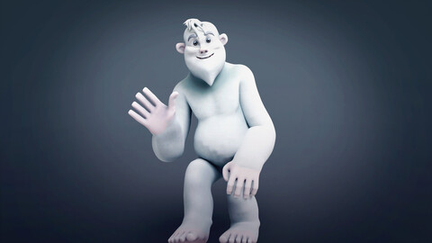 Yeti - A Rigged cartoon character for Blender Low-poly 3D model