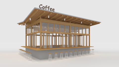 3D Model Booth 1 Coffee