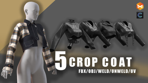 5 crop coat/clo3d/crop/anime/marvelous