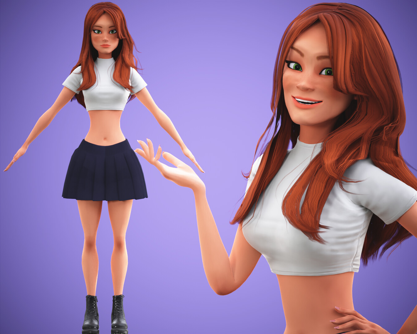 Artstation Stylized Cartoon Girl Character 3d Model Game Assets