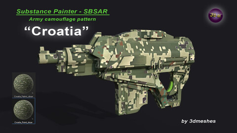 Croatia - Army Camouflage Pattern - SBSAR Material by 3dmeshes Berlin