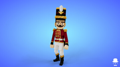 Voxel Nutcracker Character - 3D Lowpoly Fantasy Model