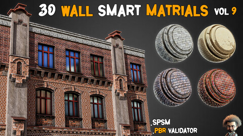 30 Wall Smart Materials + BPR Textures - Vol 9