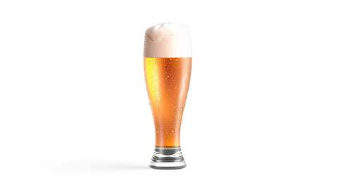 Beer Glass 450 ml - tulip drinking glas with foam and drops