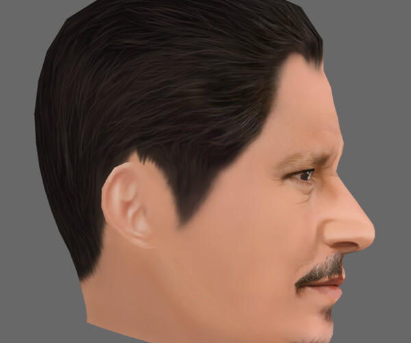 ArtStation - Johnny Depp Head - Low poly head for game | Game Assets