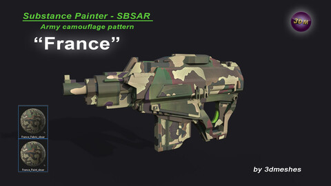 France - Army Camouflage Pattern - SBSAR Material by 3dmeshes Berlin