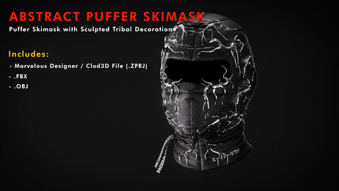 Abstract Puffer Skimask (ZPRJ, Clo3D, MD, OBJ, FBX)