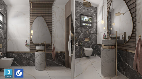 Guest Bathroom [3dsmax2021-V-ray 6]