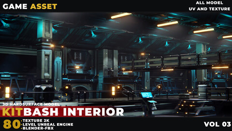 80 Sci-Fi Props Interior Kitbash(UnrealEngine) VOL 03