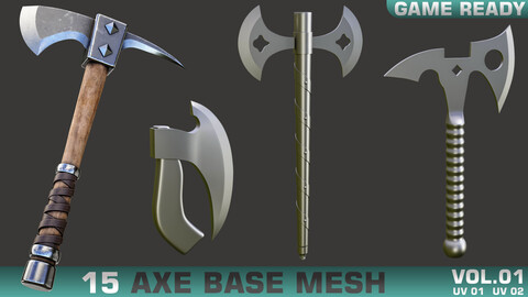 15 AXE BASE MESH - GAME READY