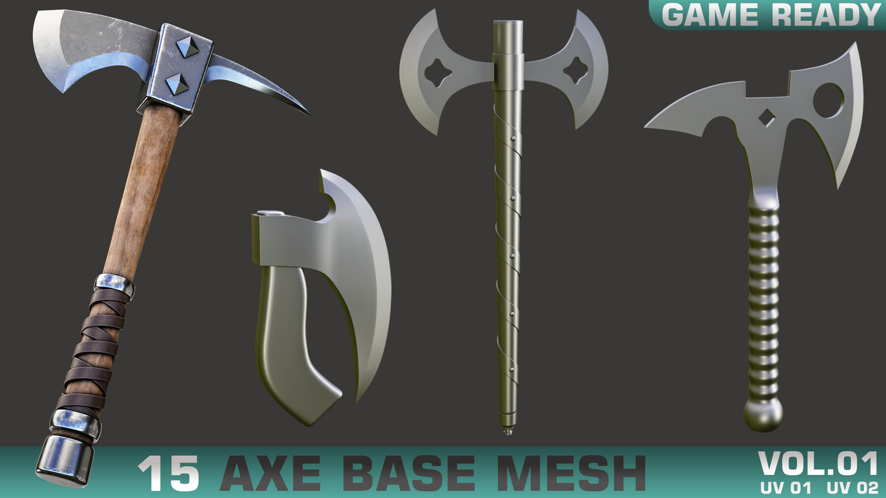 ArtStation - 15 AXE BASE MESH - GAME READY | Game Assets