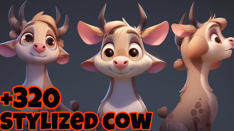 +320 Stylized Cow Concept (4k)