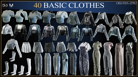 40 Women's Clothes-MEGA PACK-(zprj-fbx-obj)(vol2)